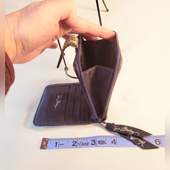 Vera Bradley Daisy Daisy Lime Green & Blue Geometric Bifold Wallet - Picture 8 of 9